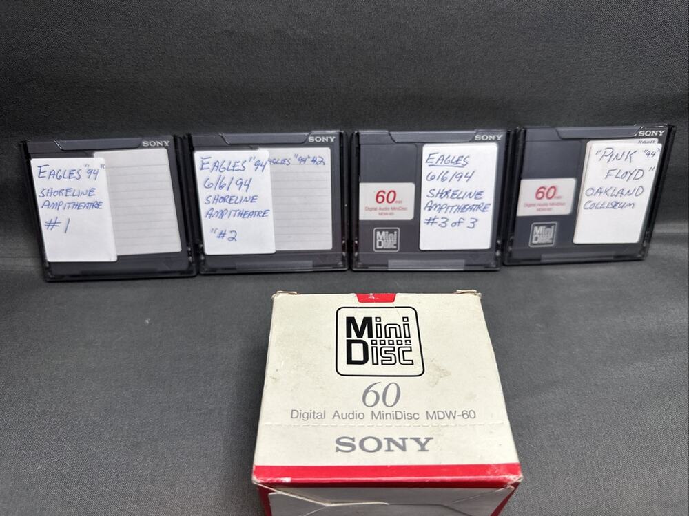 3 Sony's First Minidisc Used Recorded, Pink Floyd, Eagles”94” 3 Disc’s